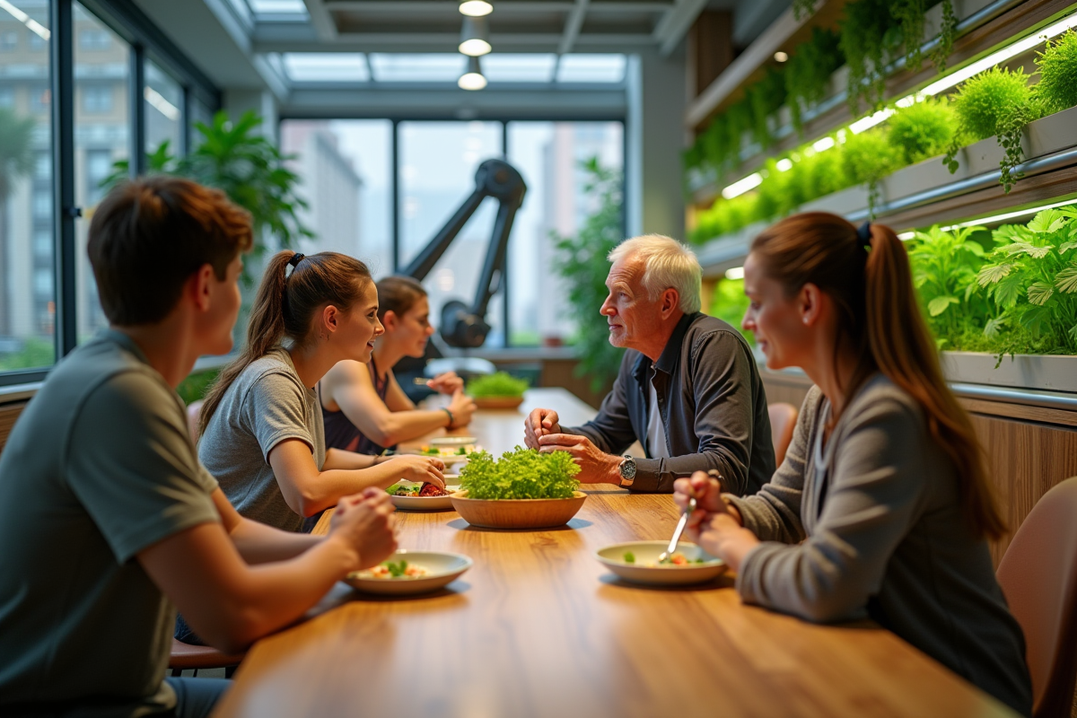 Groupe diversifié autour d